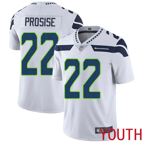 Seattle Seahawks Limited White Youth C. J. Prosise Road Jersey NFL Football #22 Vapor Untouchable->women nfl jersey->Women Jersey